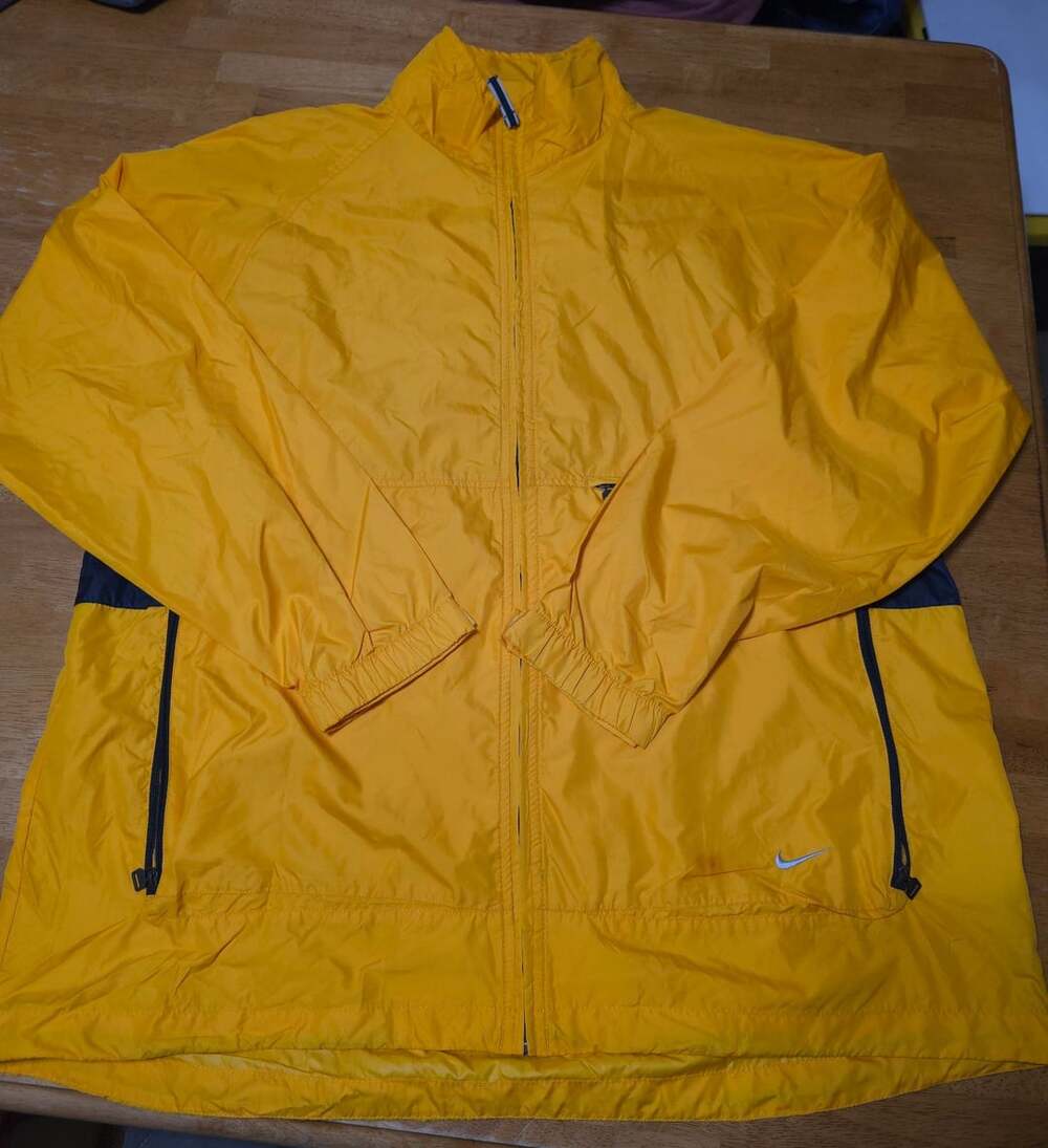 Nike Windbreaker Jacket Size XL Yellow Blue Full Zip